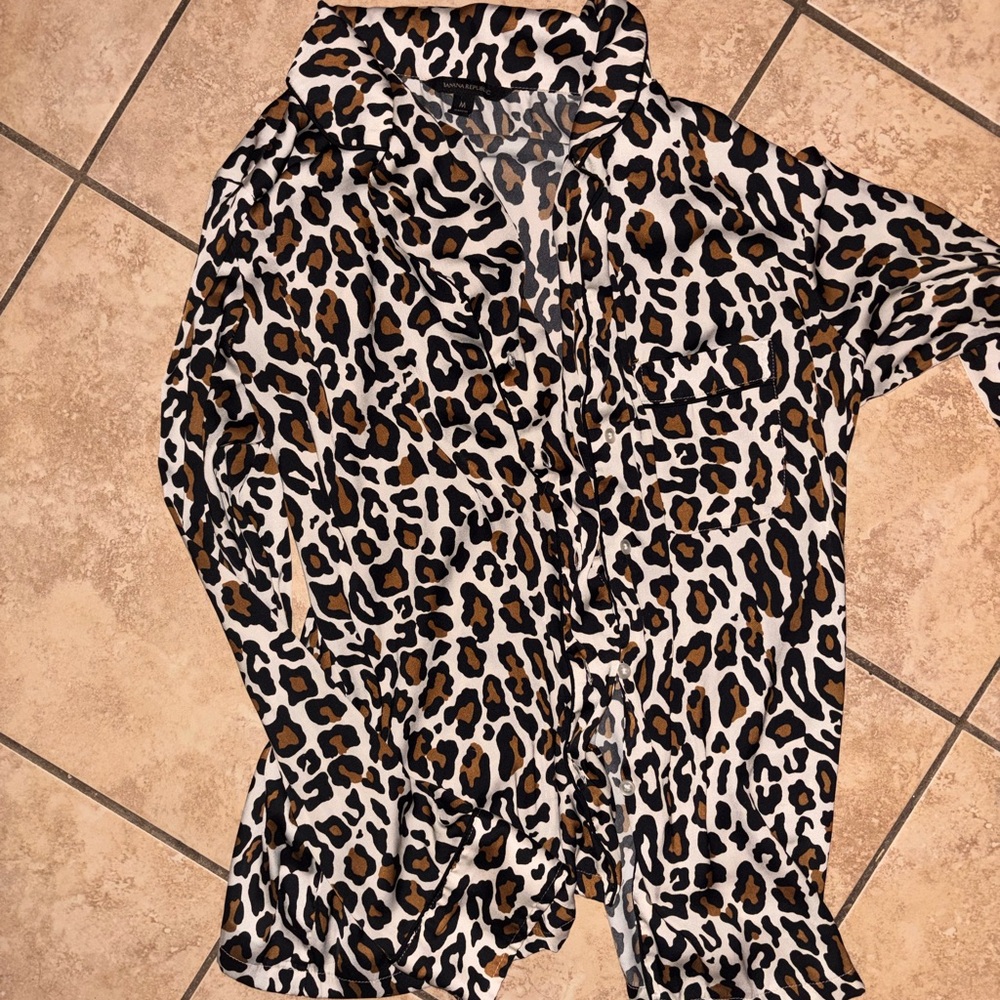 Banana Republic Animal Print Blouse